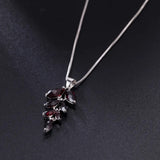 Silver Garnet Pendant with chain