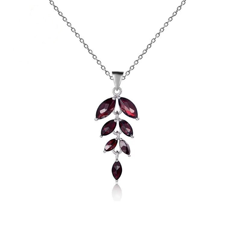 Silver Garnet Pendant with chain