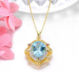 Silver (Gold Plated) Sky Blue Topaz 8.00 ct Pendant
