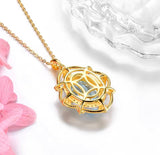 Silver (Gold Plated) Sky Blue Topaz 8.00 ct Pendant