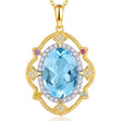 Silver (Gold Plated) Sky Blue Topaz 8.00 ct Pendant