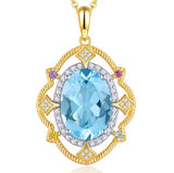 Silver (Gold Plated) Sky Blue Topaz 8.00 ct Pendant