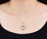 Silver (Gold Plated) Sky Blue Topaz 8.00 ct Pendant