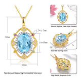 Silver (Gold Plated) Sky Blue Topaz 8.00 ct Pendant