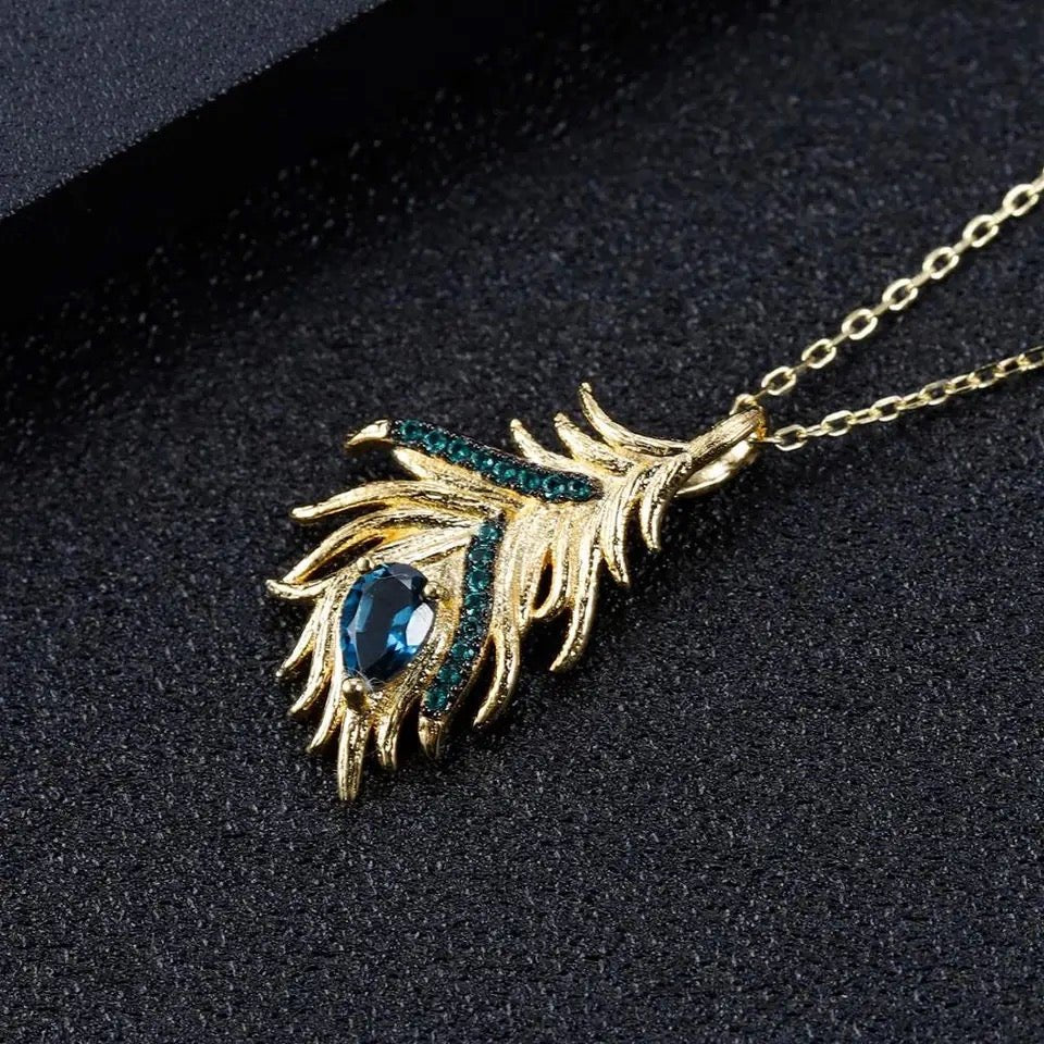 Silver / Golden plated 0.47 ct Topaz Pendant