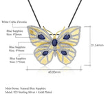 Silver / Golden plated 2.06 ct Sapphire Pendant - Brooche