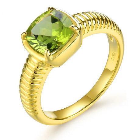 Silver / Golden Plated 2.50 ct Peridot Ring