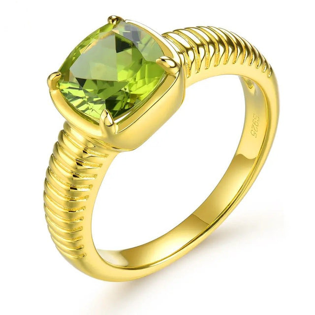 Silver / Golden Plated 2.50 ct Peridot Ring