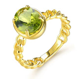 Silver / Golden Plated 2.60 ct Peridot Ring