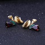 Silver / Golden plated 3.15 ct Garnet Earrings
