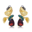 Silver / Golden plated 3.15 ct Garnet Earrings