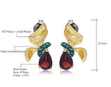 Silver / Golden plated 3.15 ct Garnet Earrings