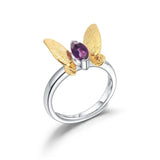 Silver / Golden plated Amethyst Ring