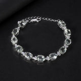 Silver Green Amethyst Bracelet – Natural Prasiolite Gemstone Jewelry