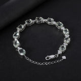 Silver Green Amethyst Bracelet – Natural Prasiolite Gemstone Jewelry