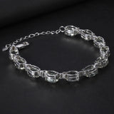 Silver Green Amethyst Bracelet – Natural Prasiolite Gemstone Jewelry