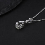 Silver Green Amethyst Necklace – Natural Pear - Cut Prasiolite Jewelry