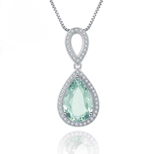 Silver Green Amethyst Pendant – 0.75 ct Natural Prasiolite Necklace