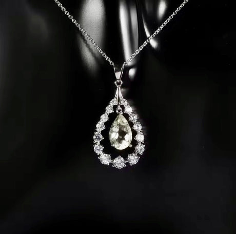 Silver Green Amethyst Pendant – 1.31 ct Natural Prasiolite Necklace