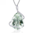 Silver Green Amethyst Pendant – 15.10 ct Natural Prasiolite Necklace