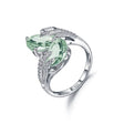 Silver Green Amethyst Ring – Natural Pear - Cut Prasiolite Jewelry