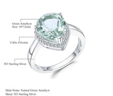 Silver Green Amethyst Ring – Natural Prasiolite Gemstone Jewelry