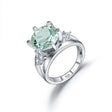 Silver Green Amethyst Ring – Natural Prasiolite Gemstone Jewelry