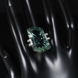 Silver Green Amethyst Ring – Natural Prasiolite Gemstone Jewelry