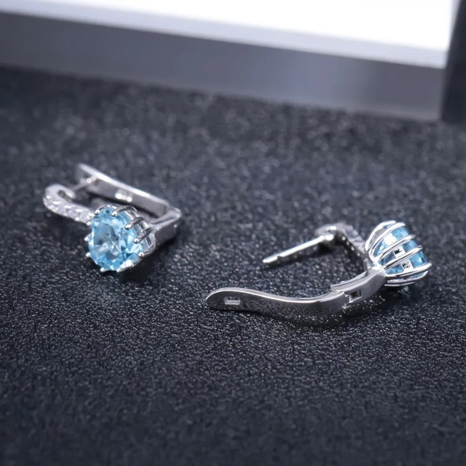 Silver Heart Shaped 5.14 ct Topaz Earrings