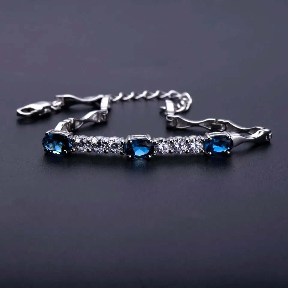 Silver London Blue Topaz Bracelet