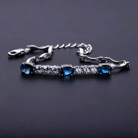 Silver London Blue Topaz Bracelet