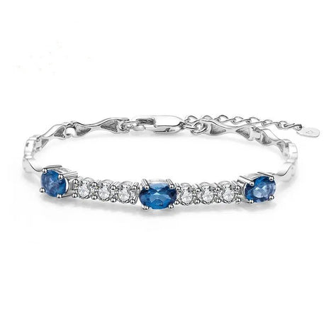 Silver London Blue Topaz Bracelet