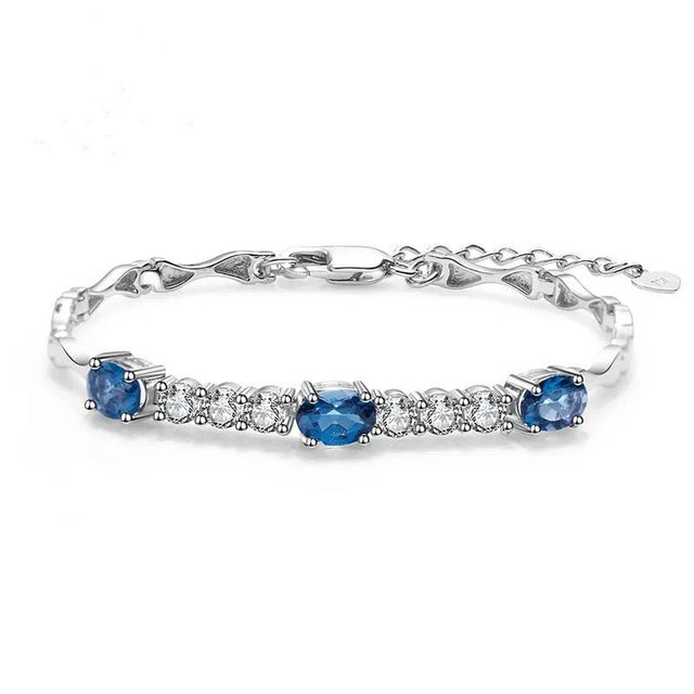 Silver London Blue Topaz Bracelet