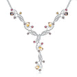 Silver Necklace with Natural Citrine, Garnet & Smoky Quartz – 5.87 ct