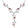 Silver Necklace with Natural Garnet 5.87 ct – Pear & Round Cut