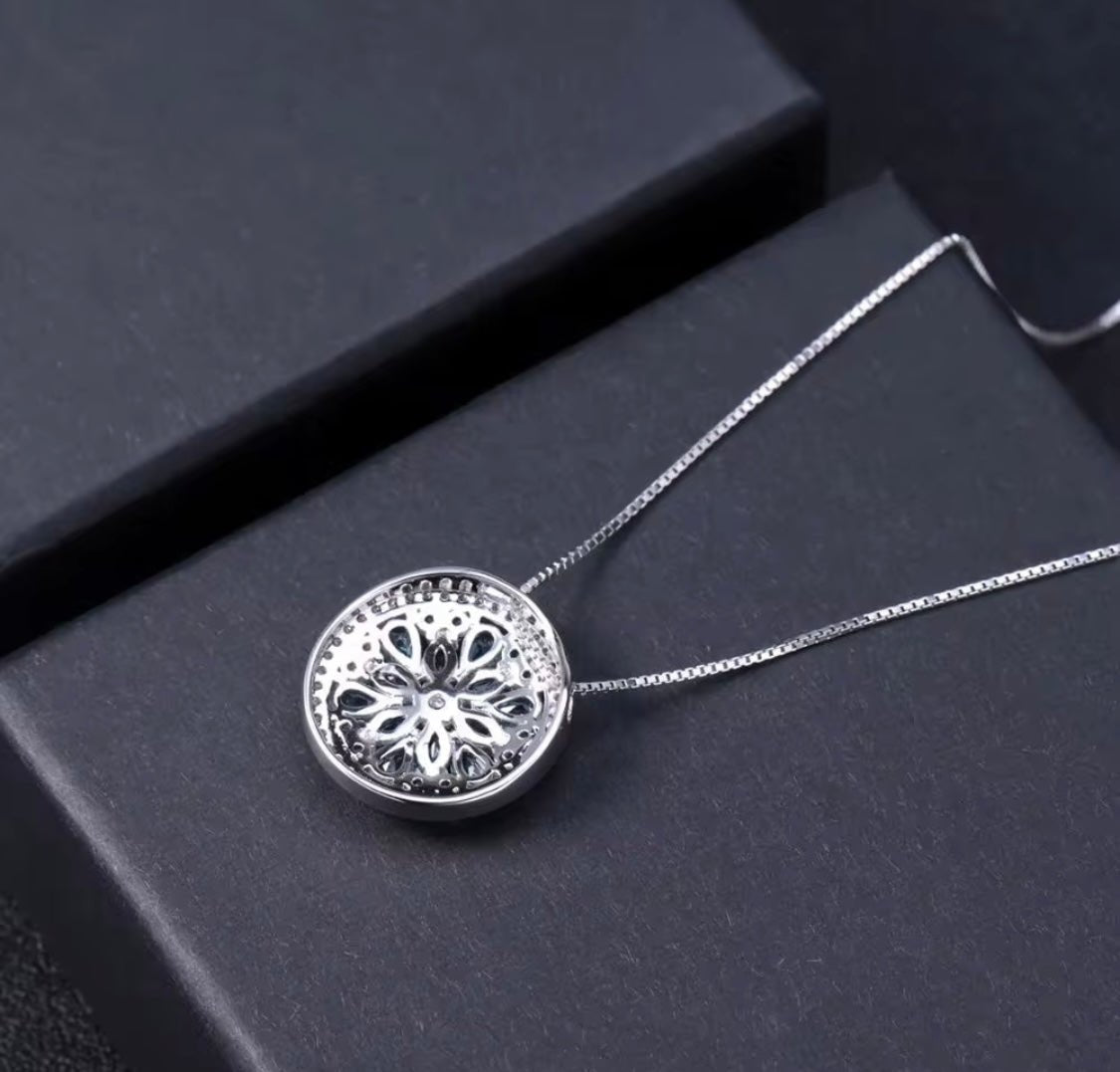 Silver Pendant 3.68 ct Swiss Blue Topaz