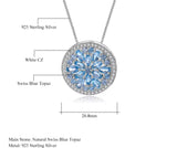 Silver Pendant 3.68 ct Swiss Blue Topaz