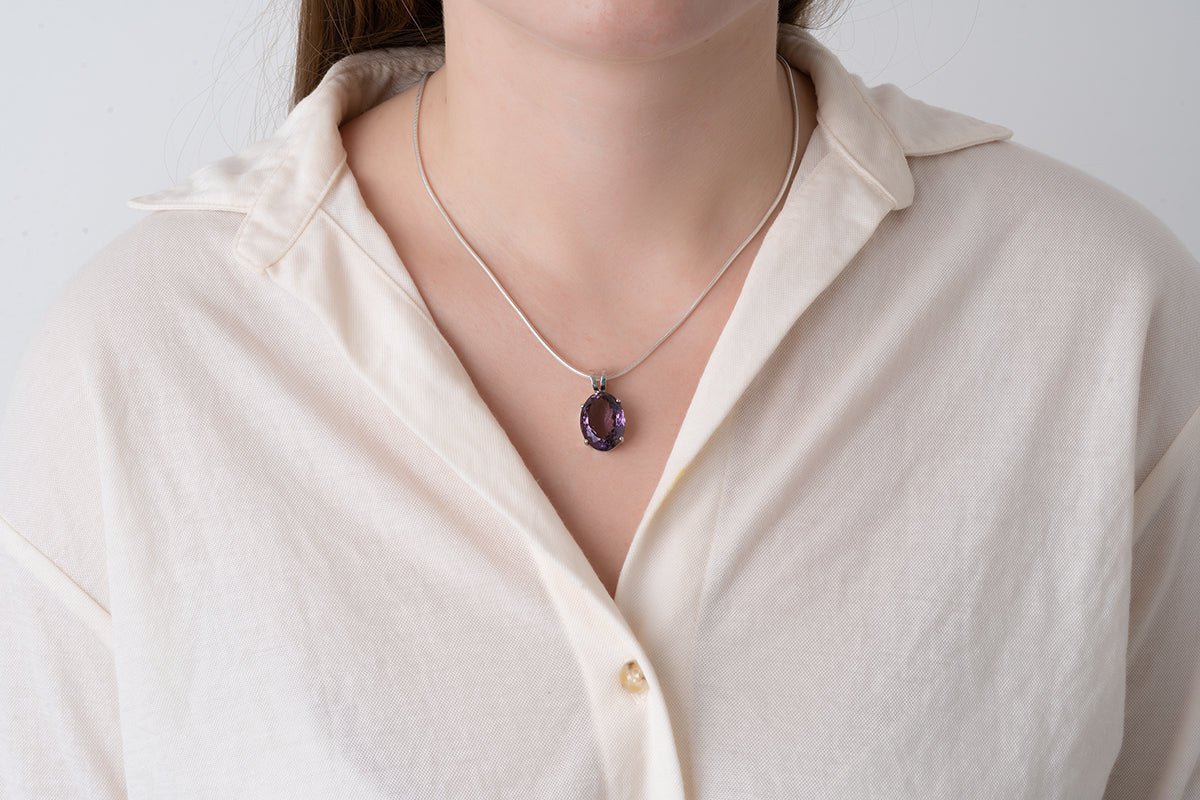 Silver Pendant with Amethyst 14.74 ct