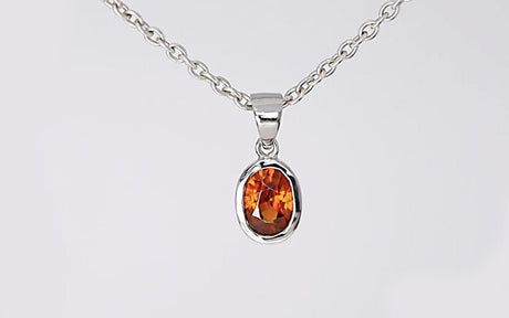 Silver Pendant with Hessonite Garnet 4.31 ct