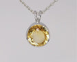 Silver Pendant with Natural Citrine 21.18 ct – Round Cut, AGR Certified