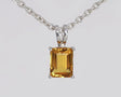 Silver Pendant with Natural Citrine 5.22 ct – Cornered Rectangle, AGR Certified