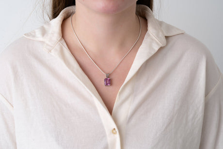 Silver Pendant with Pink Topaz 7.77 ct