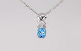 Silver Pendant with Swiss Blue Topaz 4.32 ct