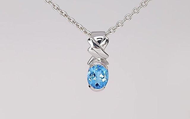 Silver Pendant with Swiss Blue Topaz 4.32 ct