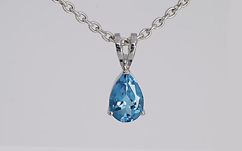 Silver Pendant with Swiss Blue Topaz 5.29 ct