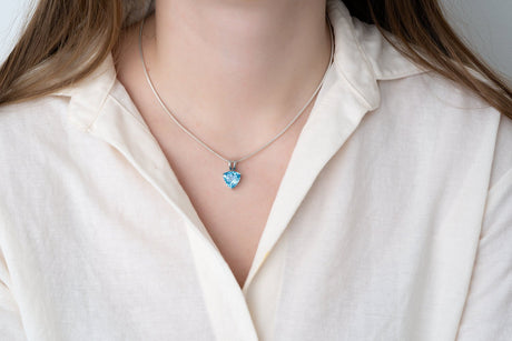 Silver Pendant with Swiss Blue Topaz 5.30 ct