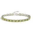 Silver Peridot Bracelet – Oval Cut, Natural Gemstones