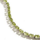 Silver Peridot Bracelet – Oval Cut, Natural Gemstones