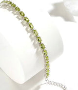 Silver Peridot Bracelet – Oval Cut, Natural Gemstones