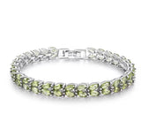 Silver Peridot Tennis Bracelet – Marquise Cut, Natural Gemstones
